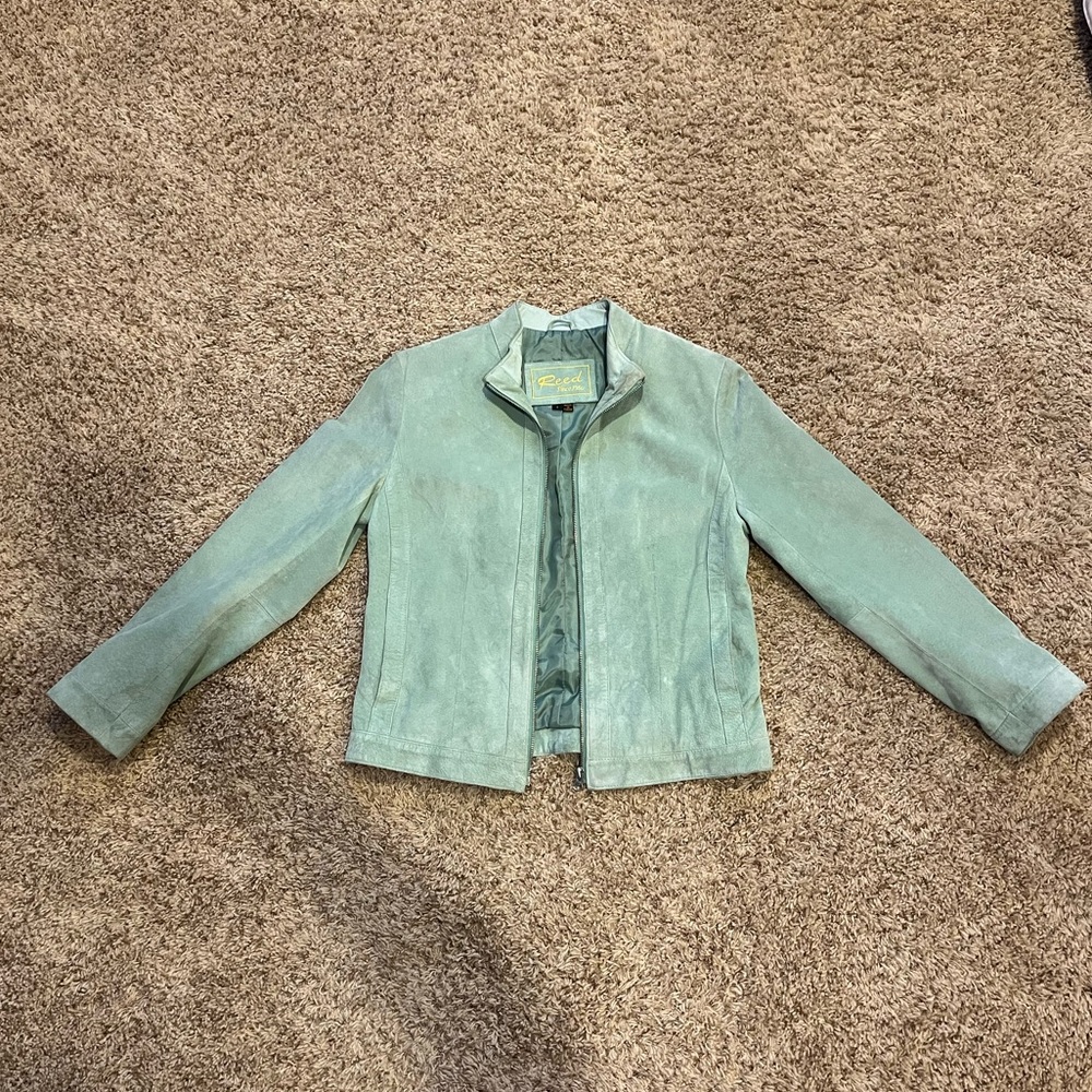 REED Women's 22'' Misses Fit Stand Up Collar Leather Jacket